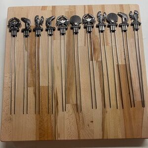Set of 11 seafood skewers